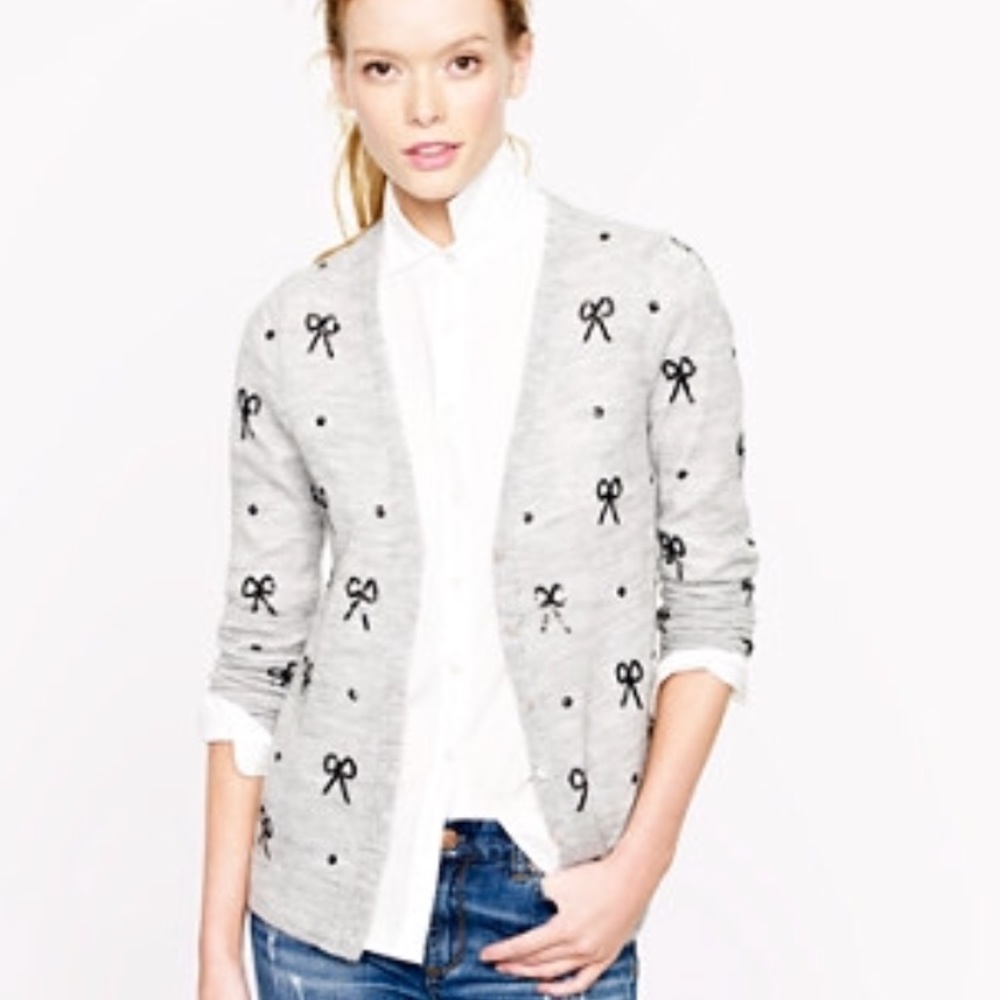 Sequin Bow Cardigan- Italian Spun Alpaca Blend