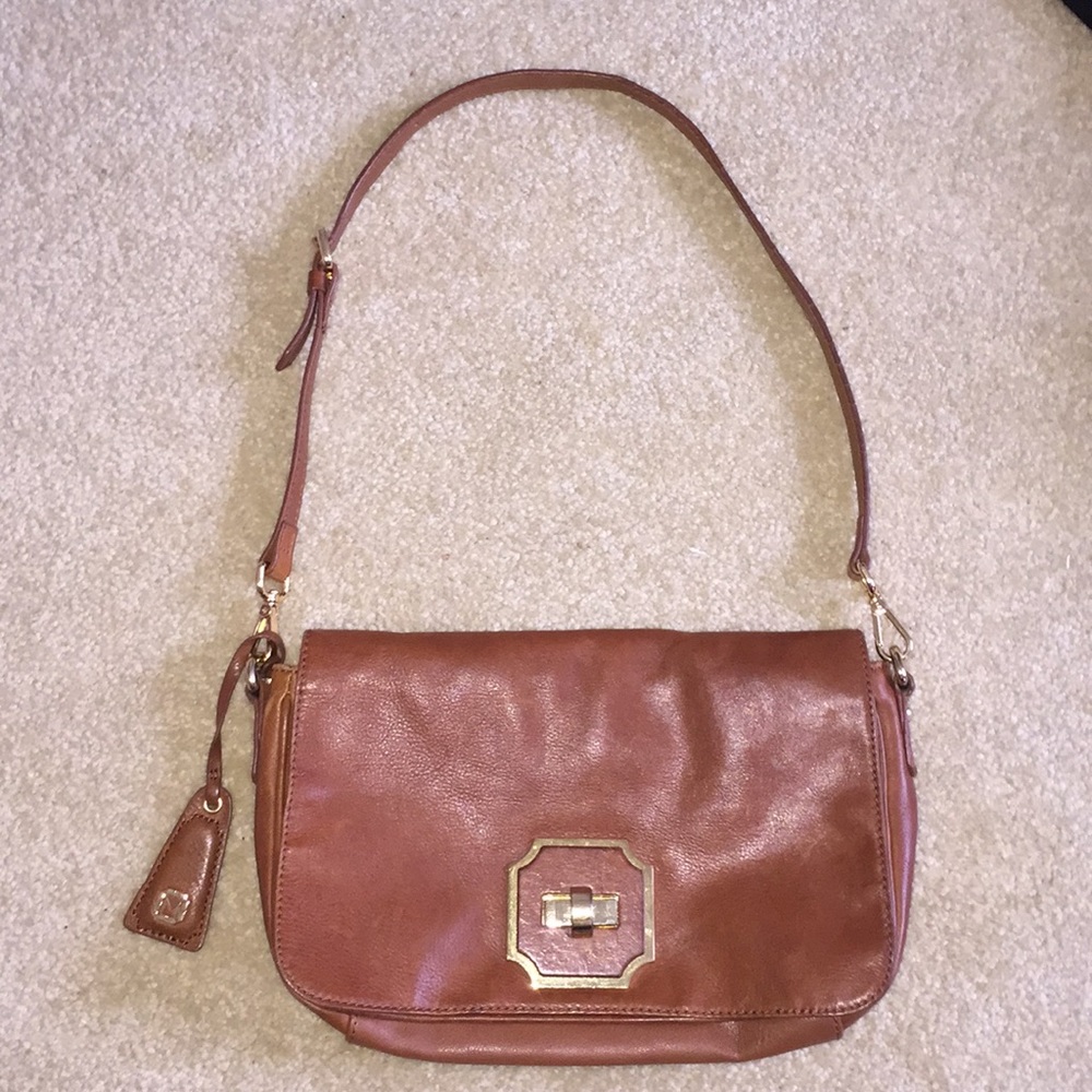 Monet Brown and Gold Leather Purse/Clutch