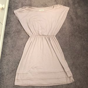 Lush Beige Cap Sleeved Dress