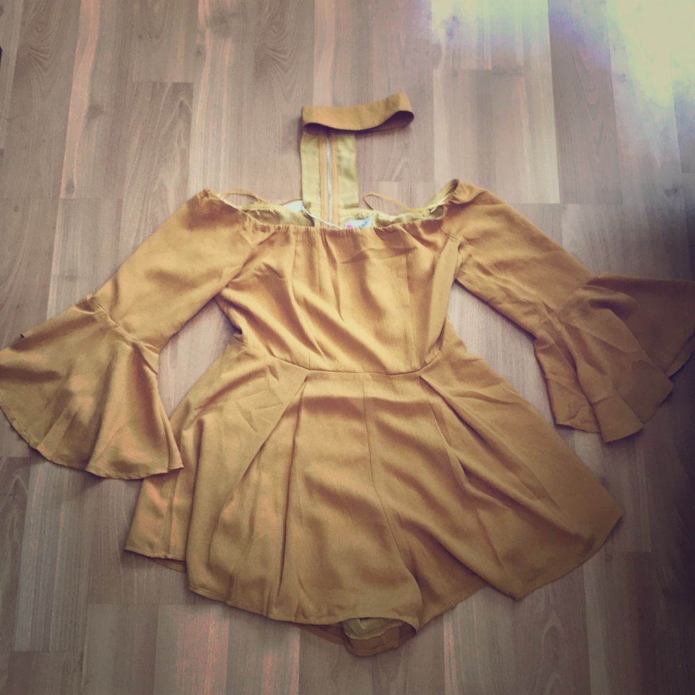 NEVER WORN mustard yellow romper