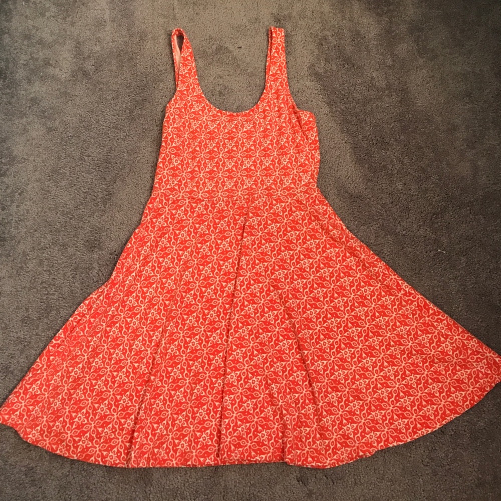 Ecoté Orange Patterned Flowy Dress