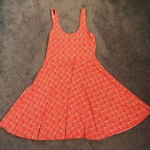 Ecoté Orange Patterned Flowy Dress