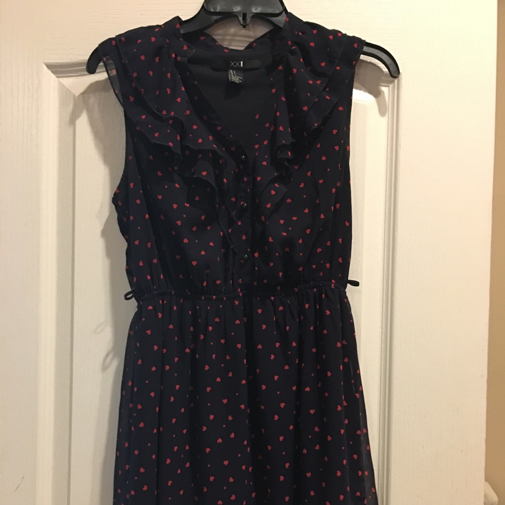 Navy with red hearts dress
