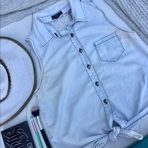 Denim Button Down Top