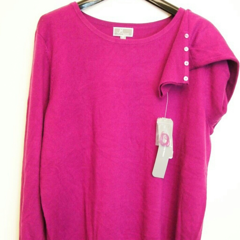 Magenta color Womens sweater JM Collection - Picture 1 of 4