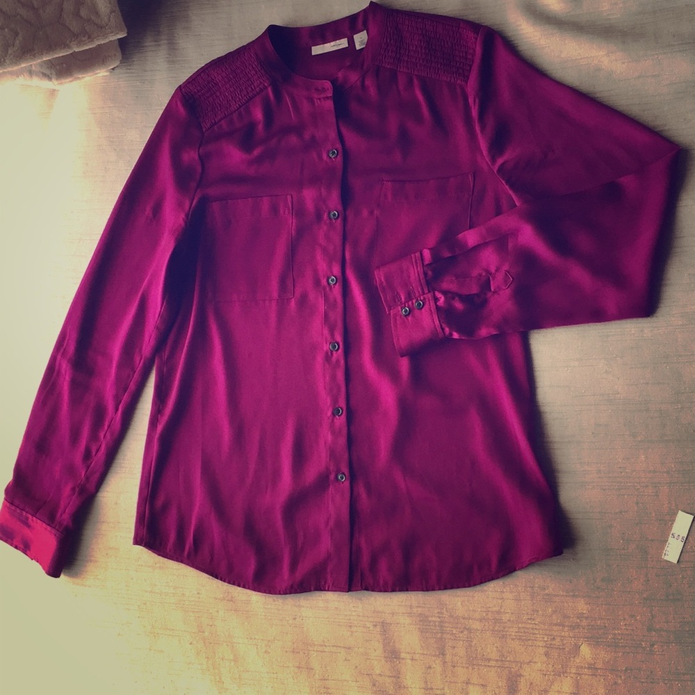 Purple silky blouse