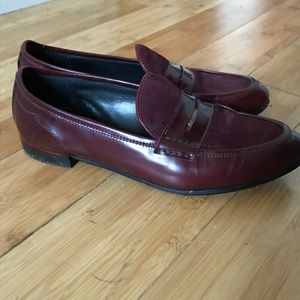 rag&bone bordeaux leather /pony hair penny loafers