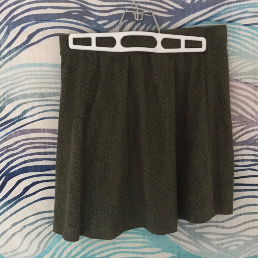 green cutout skater skirt/ indie / schoolgirl