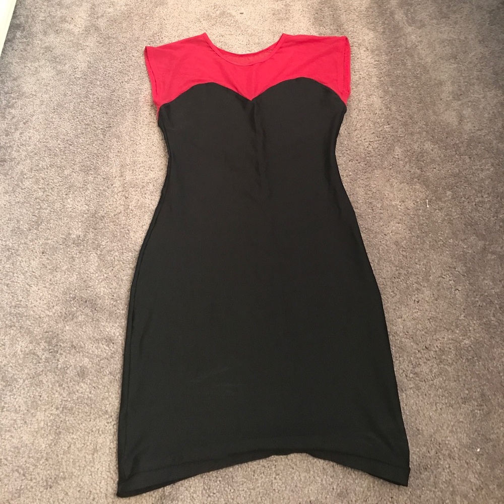 American Apparel Pink and Black Spandex Dress