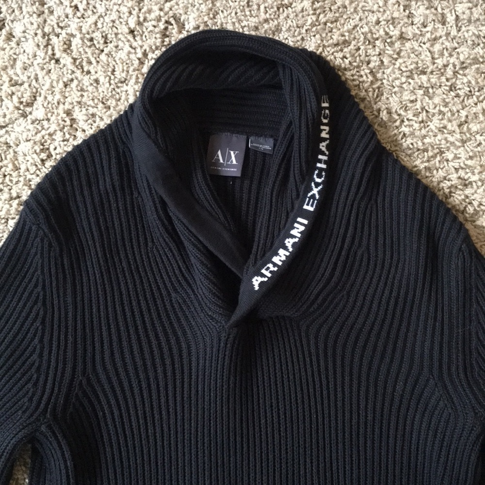 ARMANI EXCHANGE BLACK COWLNECK SWEATER