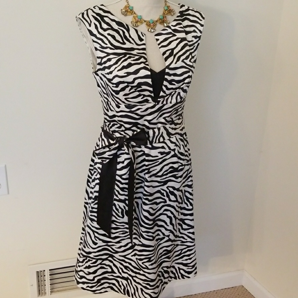 White house black market dress zibra print