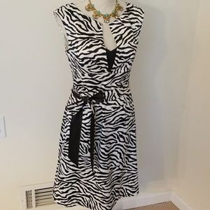 White house black market dress zibra print