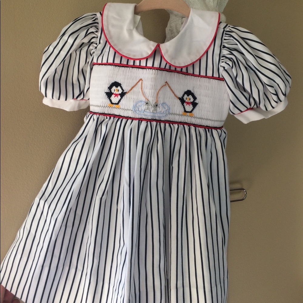 Vintage Smocked Penguin Dress 12 Months
