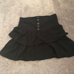 Free People Black ruffle skirt