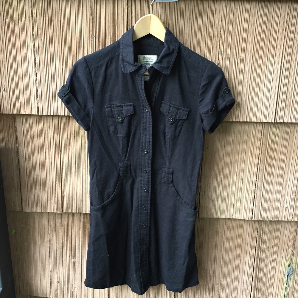 Military Style Button Up Dress