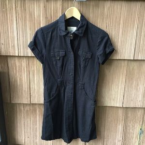 Military Style Button Up Dress