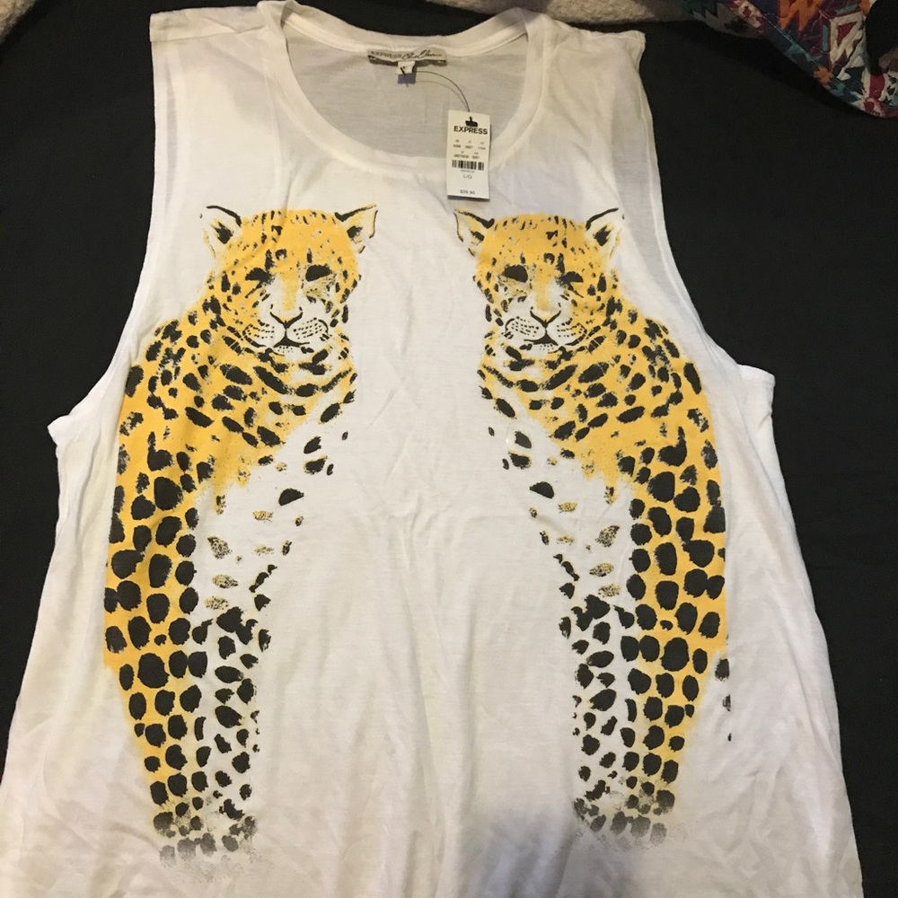 Express leopard tank top
