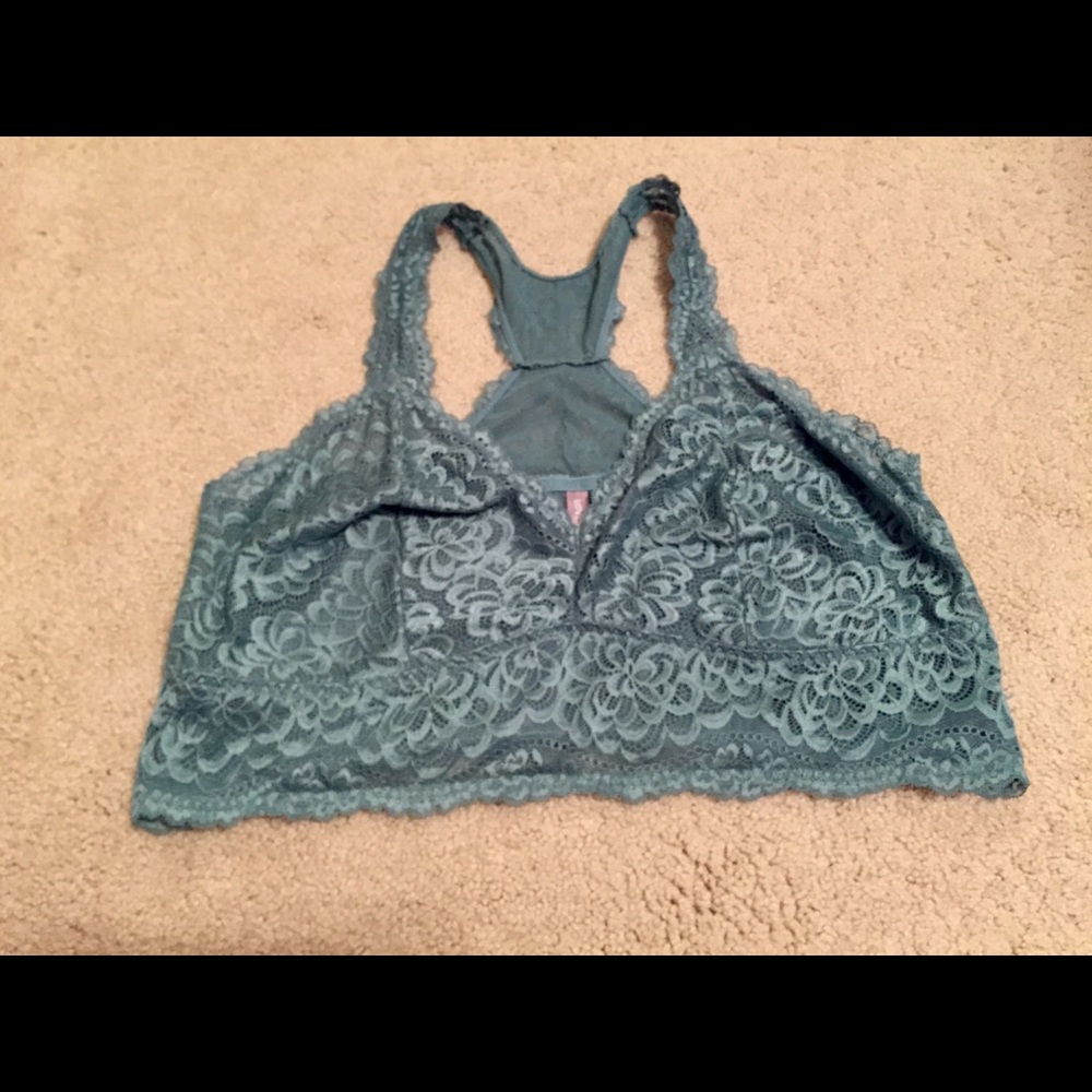 Plus teal lace bralette