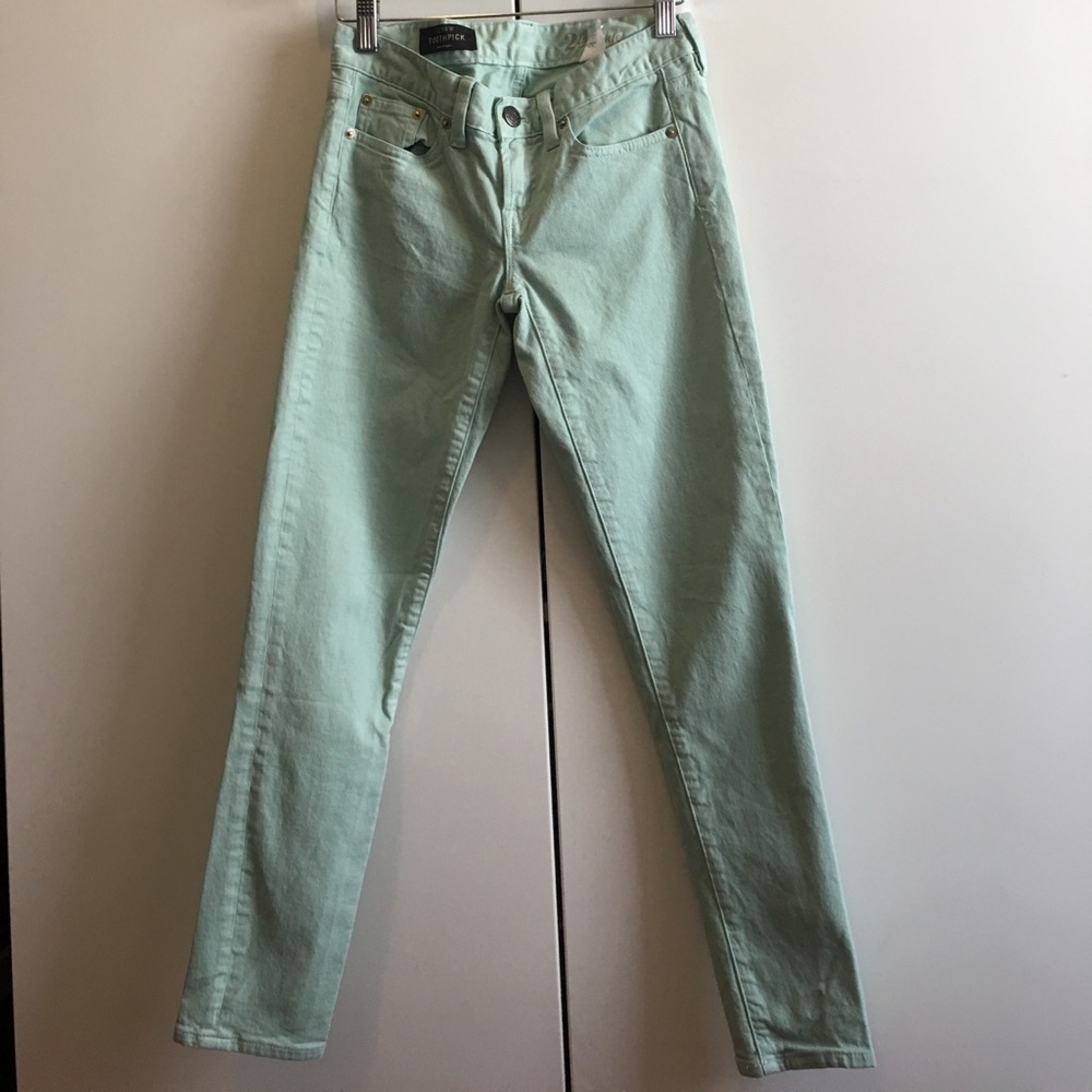 J Crew: Toothpick ankle Skinny Mint Green