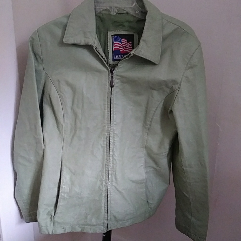 Light Green Leather Jacket