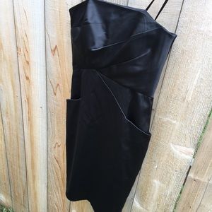 BCBG strapless satin dress