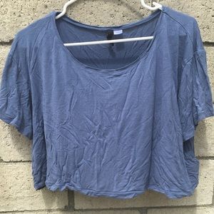 Plain basic baby blue cropped shirt