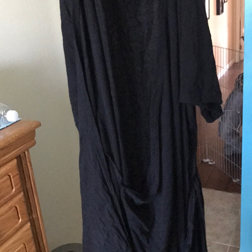 Black size tie dress