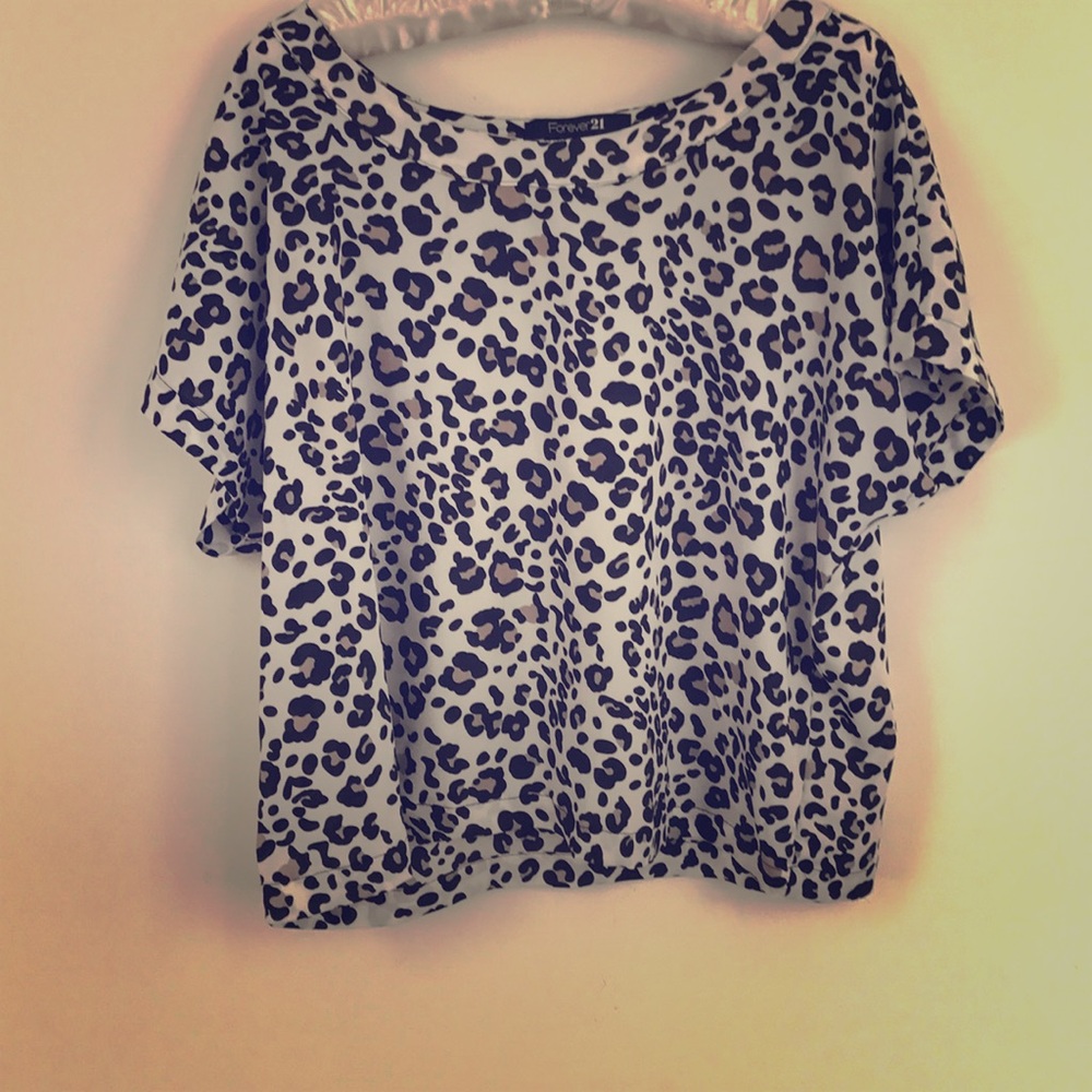 Leopard Printed crop top 100% polyester...