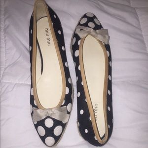 Miu Miu polka dot espadrille flats