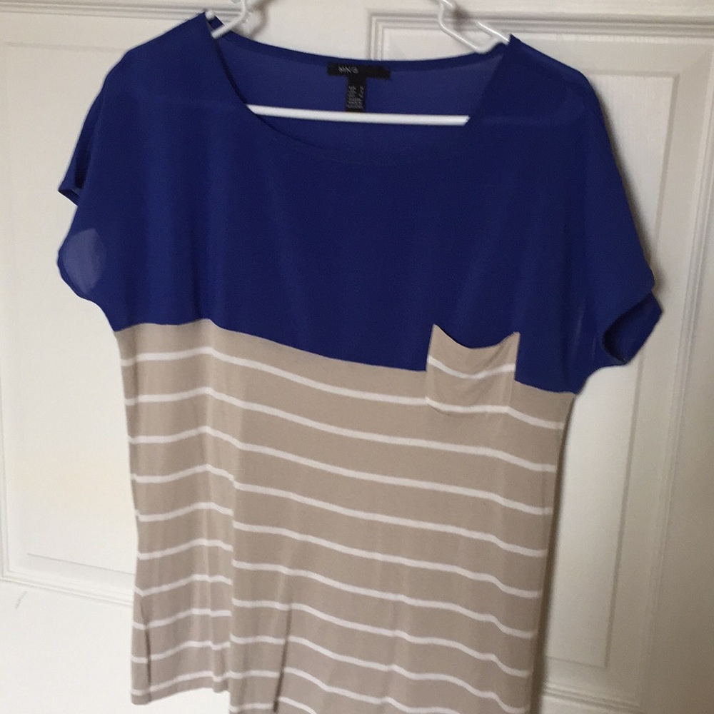 Blue blouse with striped bottom