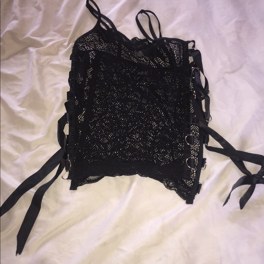 Fishnet corset black