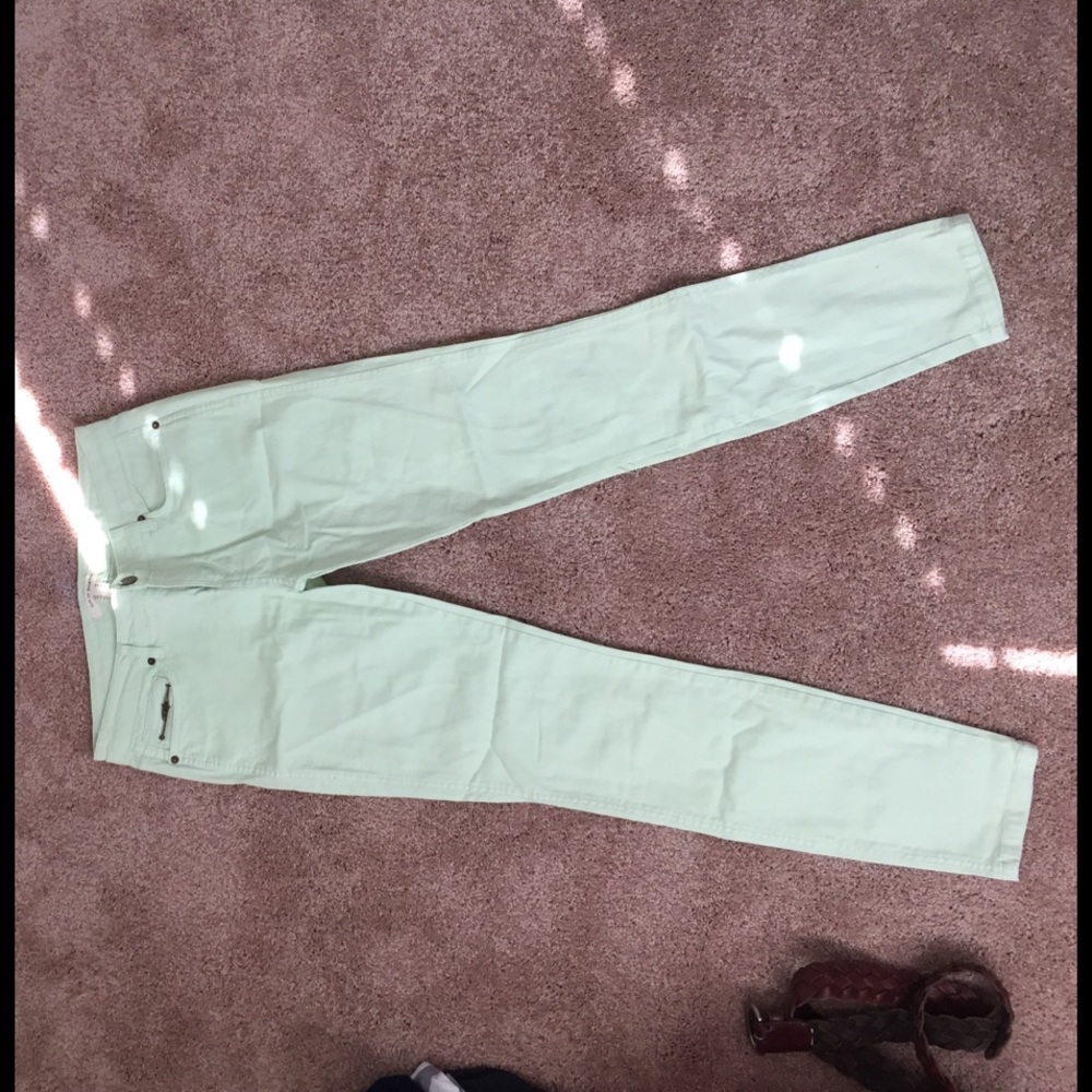 Sea foam green jeans