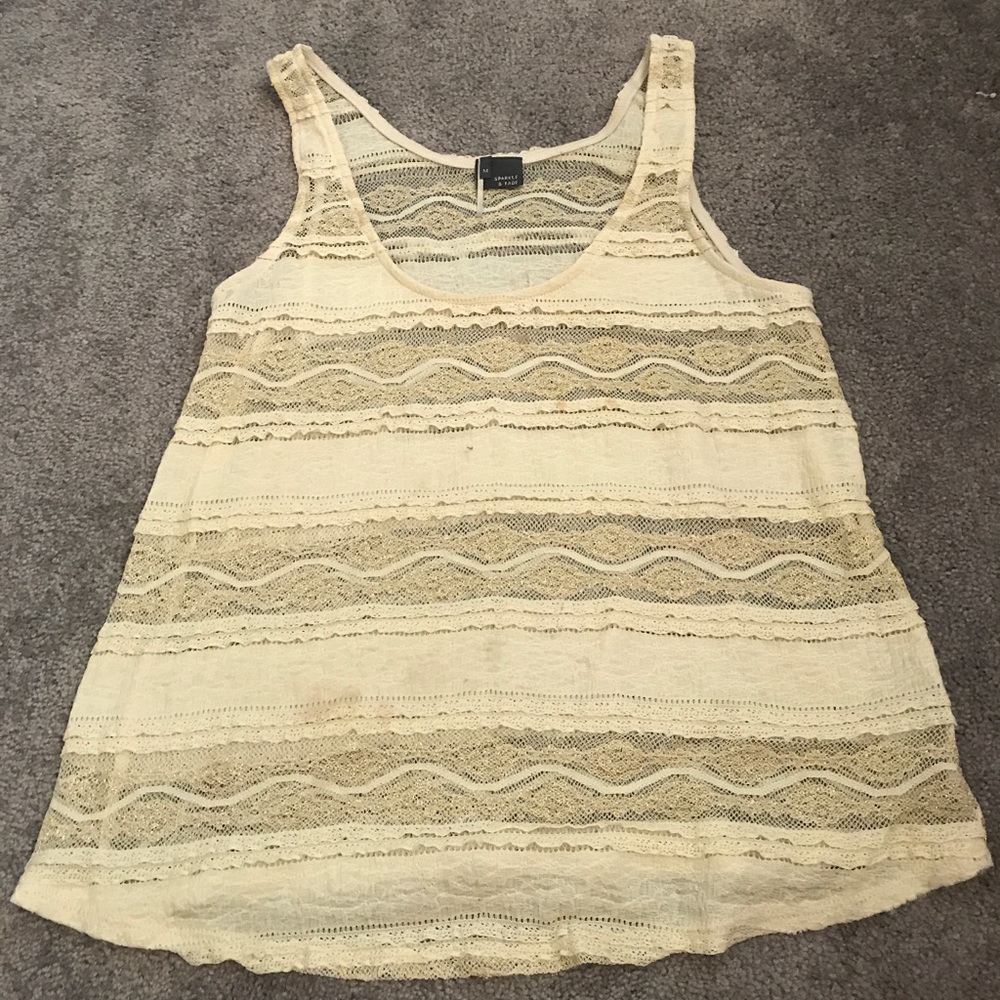 Sparkle & Fade (Urban Outfitters) Gold/ Cream top