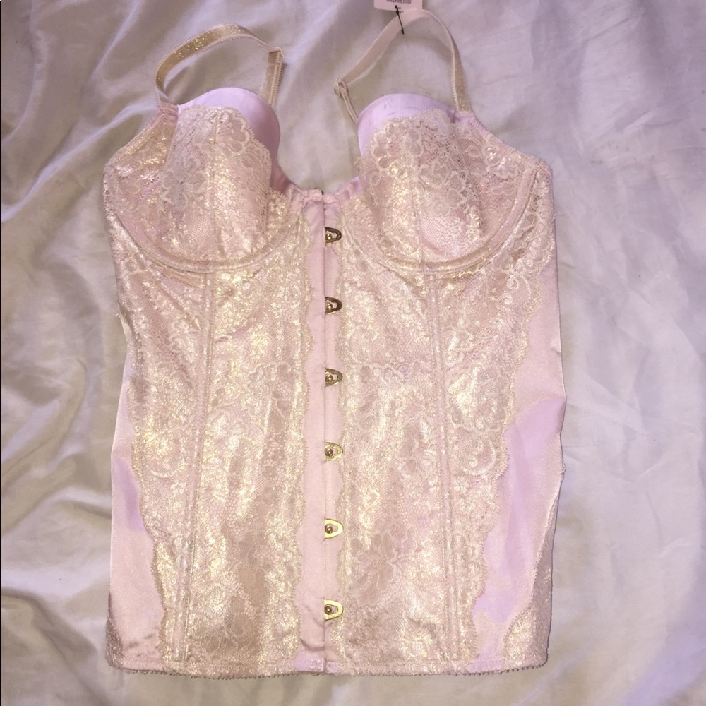 Pink and cream corset