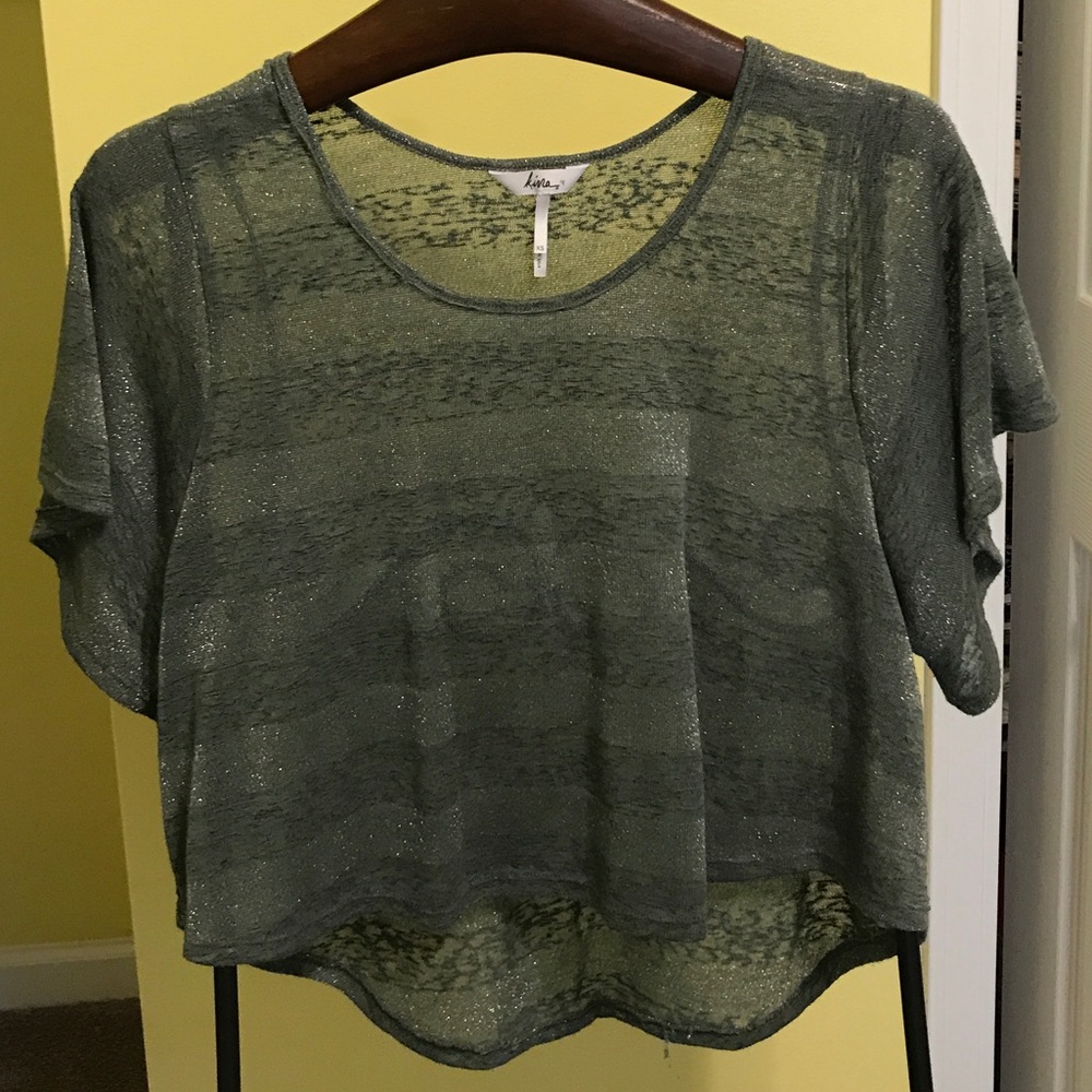 Green striped top