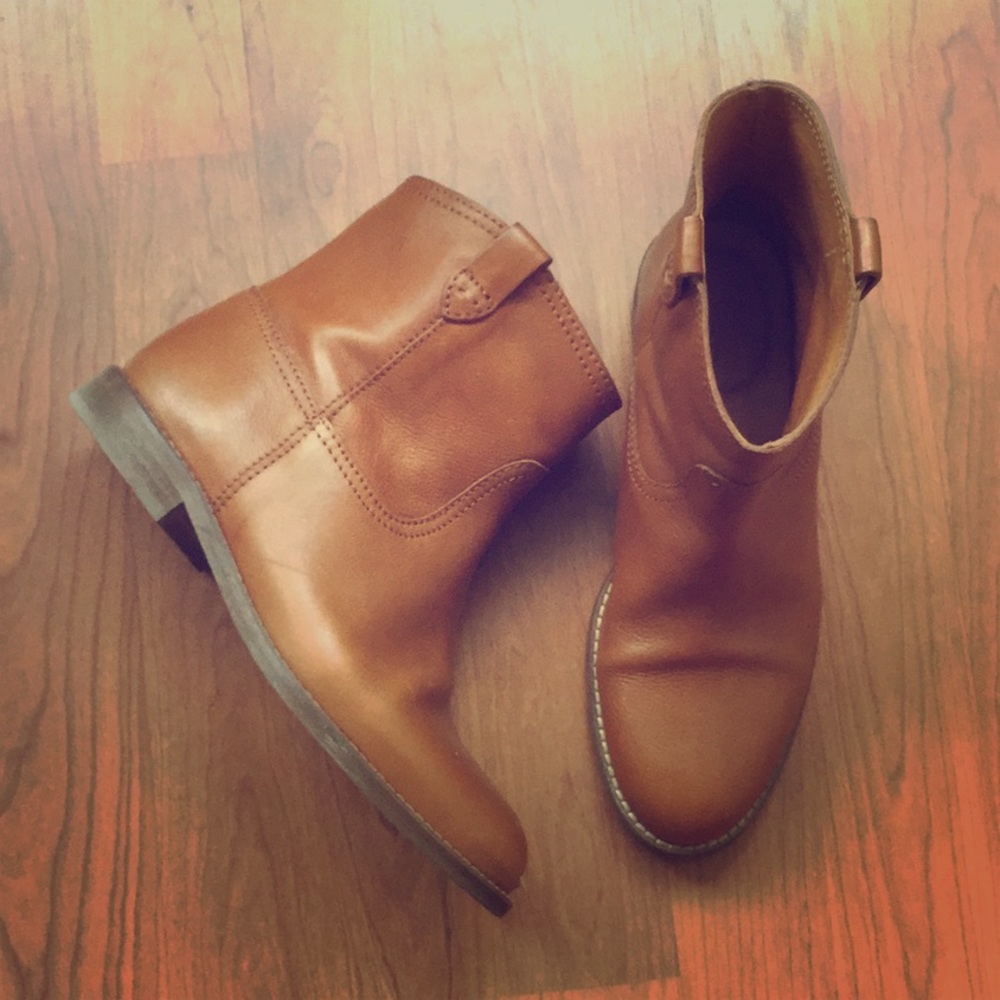 Madewell Otis Cognac Leather Ankle Boot Sz 6.5