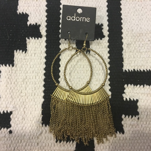 Adorne Jewelry - NWT Adorne gold hoop dangle earrings Adorne Jewelry - NWT Adorne gold hoop dangle earrings