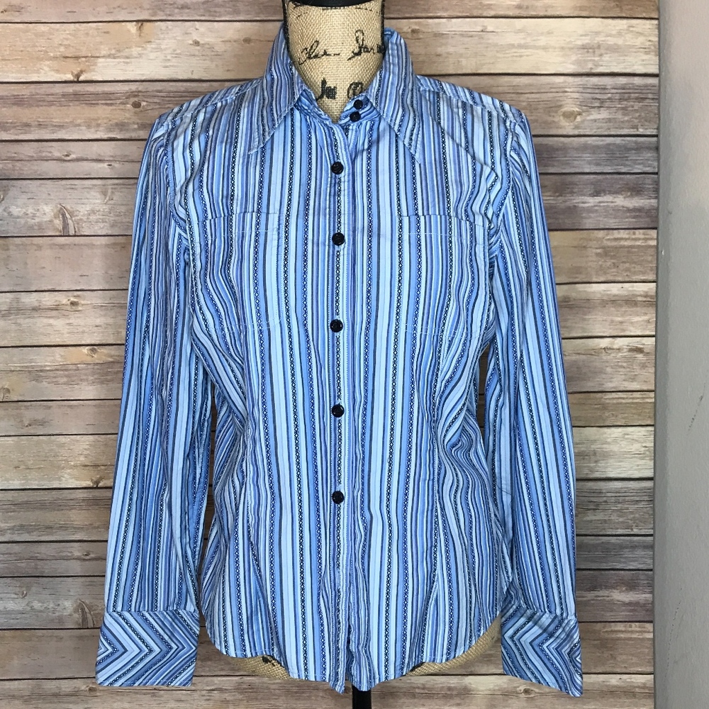 Tommy Hilfiger Blue Tribal Patterned Button Down