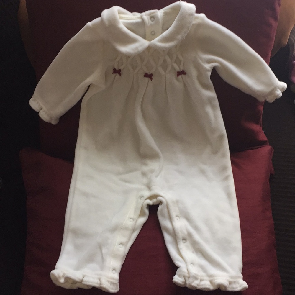 Cream one piece velour
