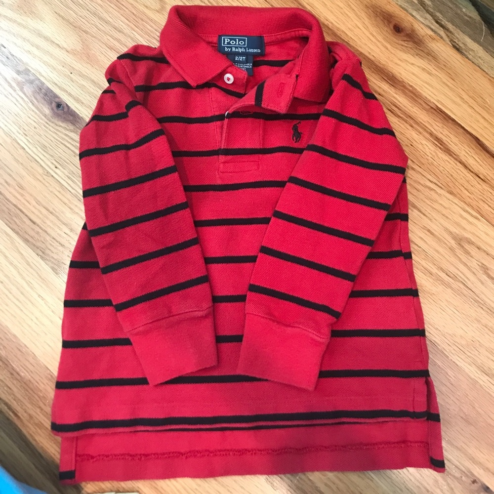 Ralph Lauren red and black stripe polo