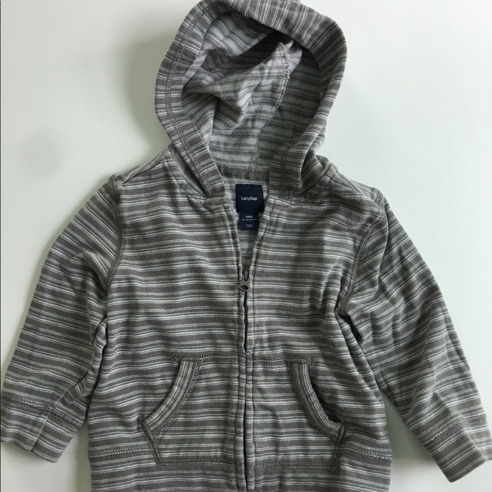 GAP Toddler 18-24 mos Grey Striped Hoodie