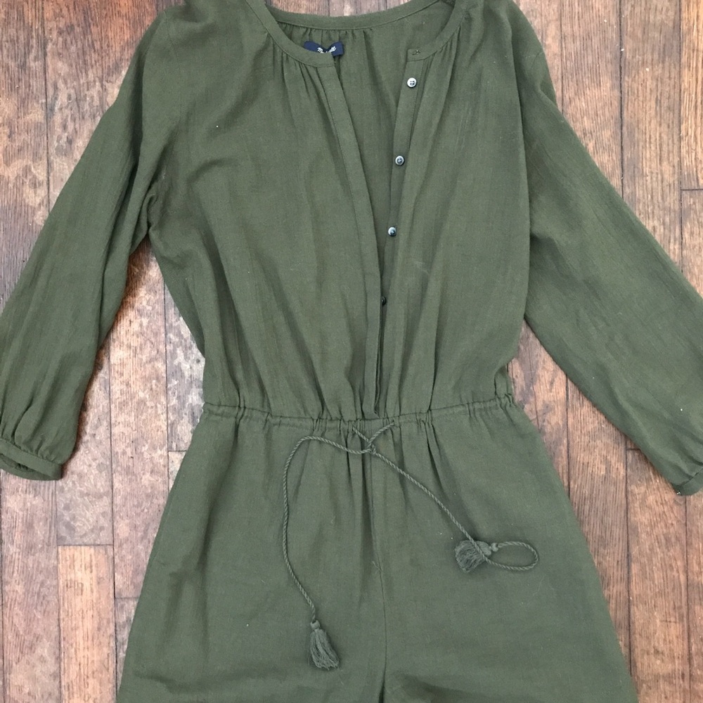 Madewell Army Green Romper