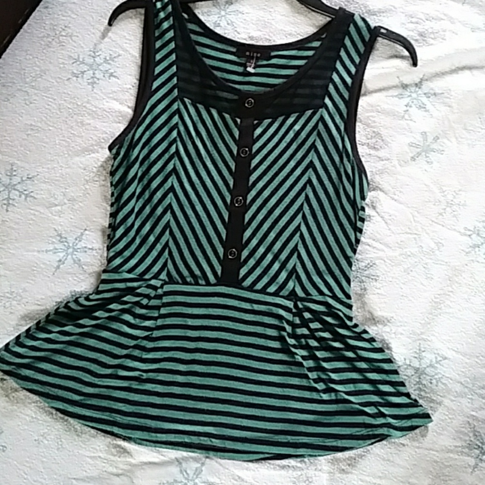 New. Striped Peplum top