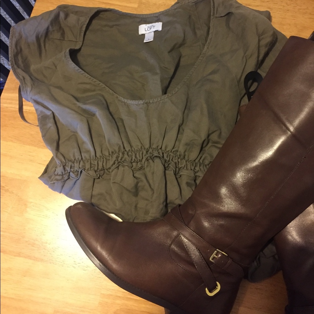 LOFT green dress + pockets!!