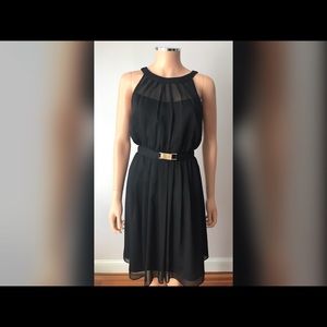 White House black market black chiffon dress