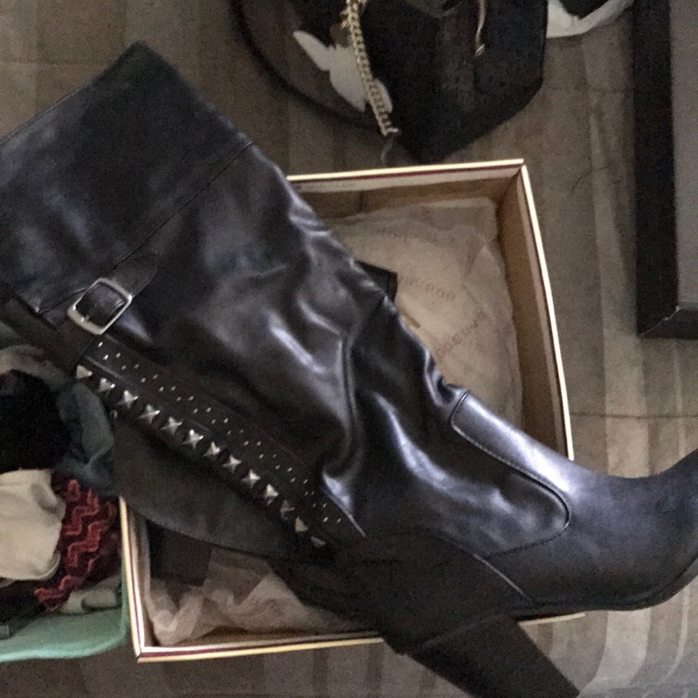 Black studded boots