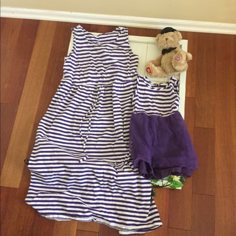 New Matching Mommy & Daughter Set -purple stripes