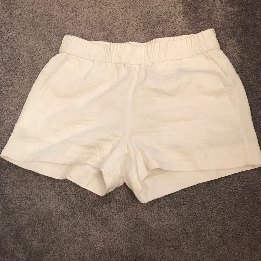 J.Crew Textured White Shorts