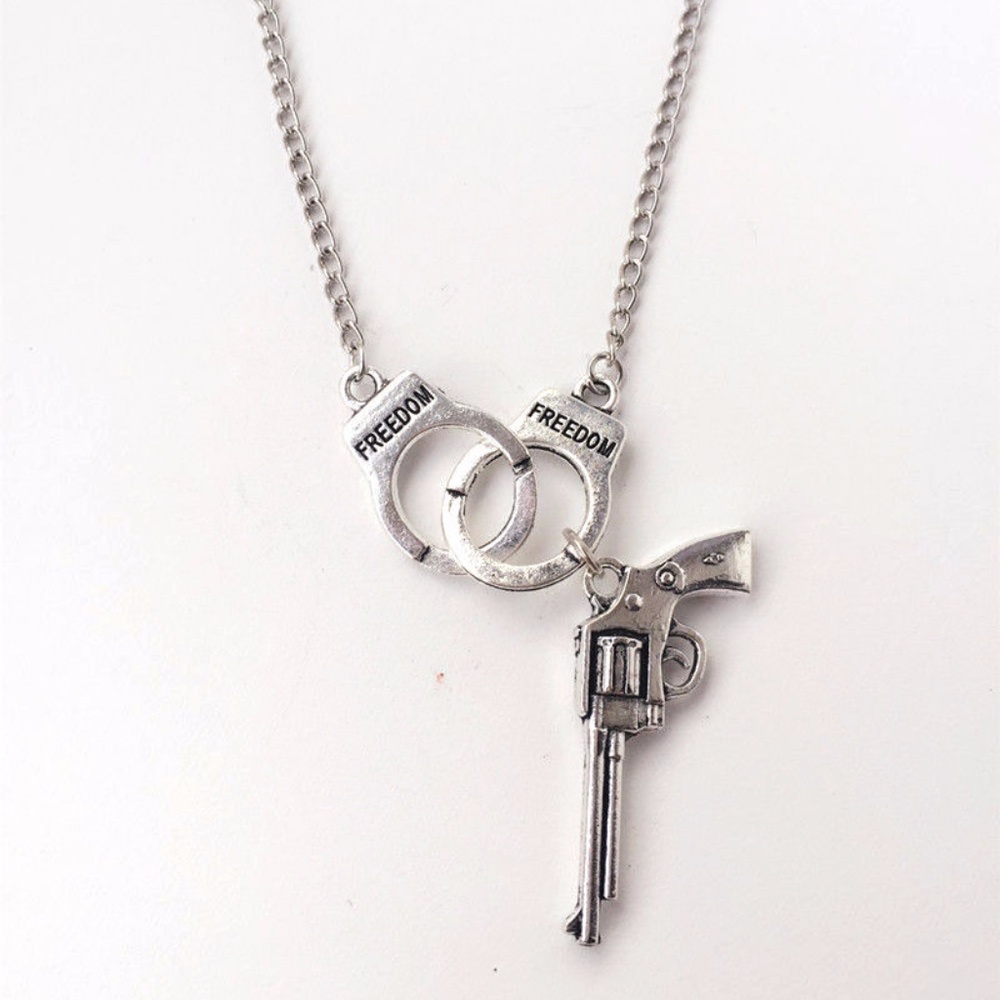 Gun & Handcuffs Necklace