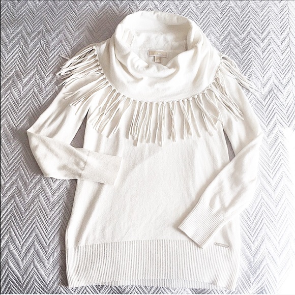 Michael Kors Sweaters - Michael Kors Fringe, Cowl Neck Sweater